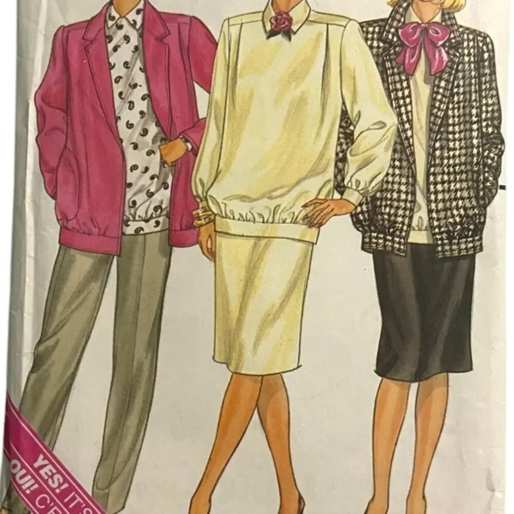 Vtg Jacket Skirt Pant Top Pattern Miss 8-12 Butterick 3484 Maternity Bump Friend